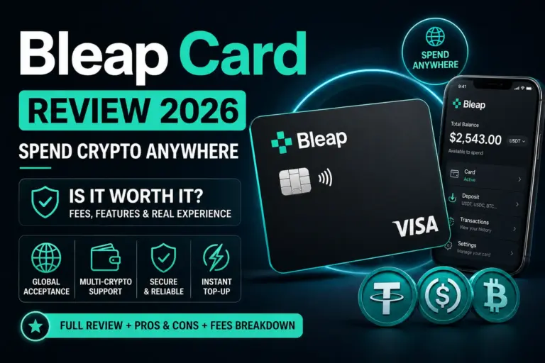 Bleap Card physical and virtual crypto debit card with cashback and zero fees, reviewed for 2026
